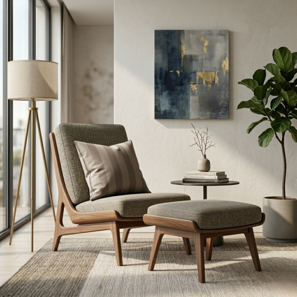 Çiçekli Klasik Desen Döşemelik Kumaş Kombinli