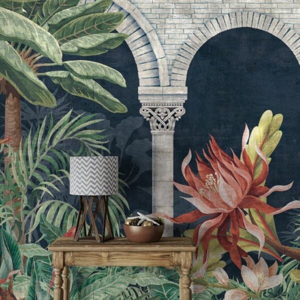 Uva Tropik Bitkiler İçinde Surlar Duvar Kağıdı