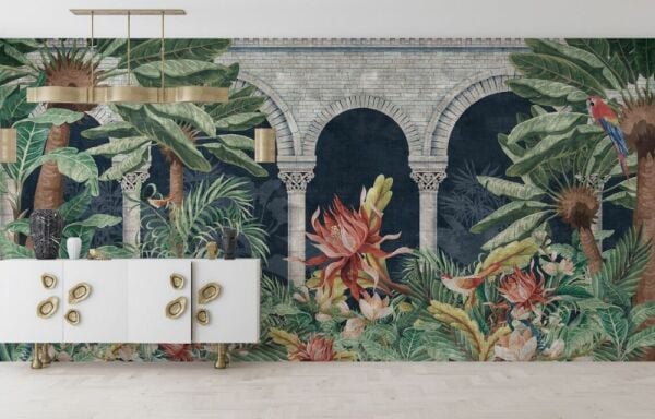 Uva Tropik Bitkiler İçinde Surlar Duvar Kağıdı