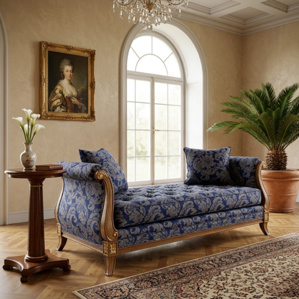 Çiçekli Klasik Desen Döşemelik Kumaş Kombinli