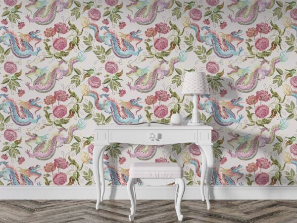 Ejderhalar Güller Şans Enerjisi Duvar Kağıdı