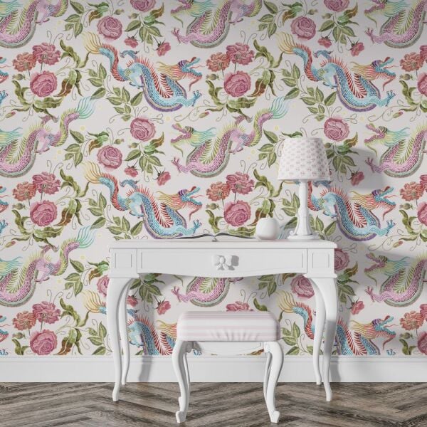 Ejderhalar Güller Şans Enerjisi Duvar Kağıdı