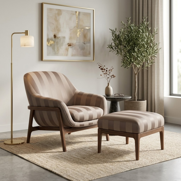 Çiçekli Klasik Desen Döşemelik Kumaş Kombinli