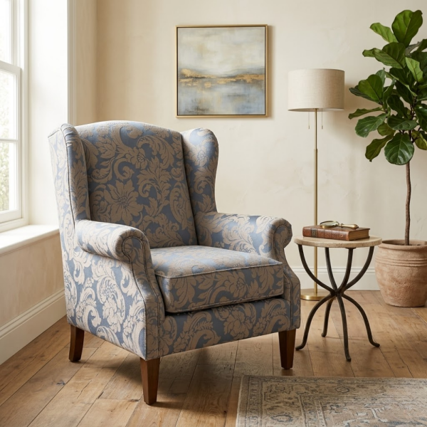 Çiçekli Klasik Desen Döşemelik Kumaş Kombinli