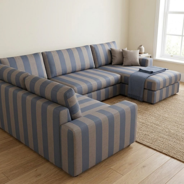 Çiçekli Klasik Desen Döşemelik Kumaş Kombinli