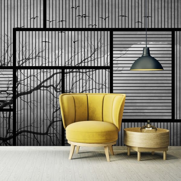 Kış Ağaç Dalları Martılar Duvar Kağıdı