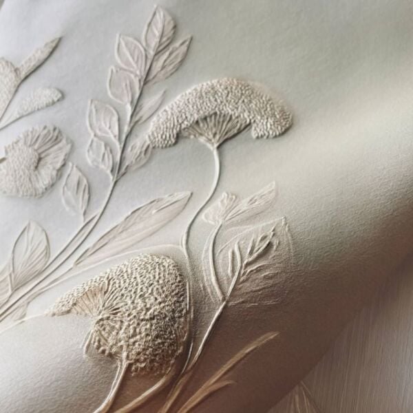 Modern 3D Çiçek Motifli Duvar Kağıdı