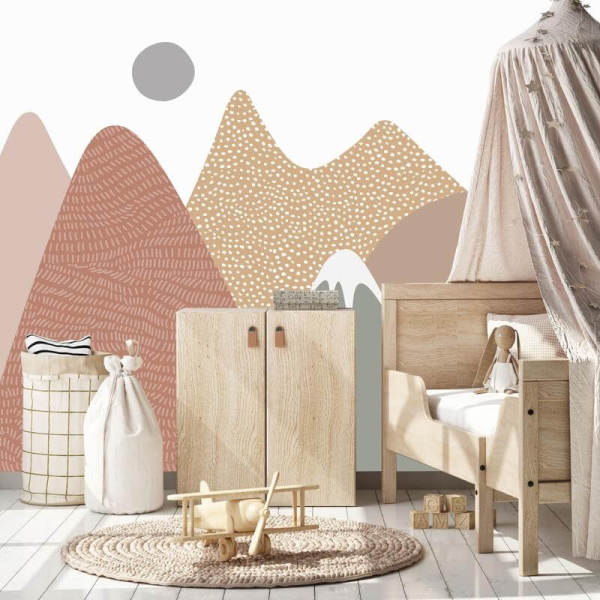 Geometrik Renkli Dağlar Duvar Kağıdı