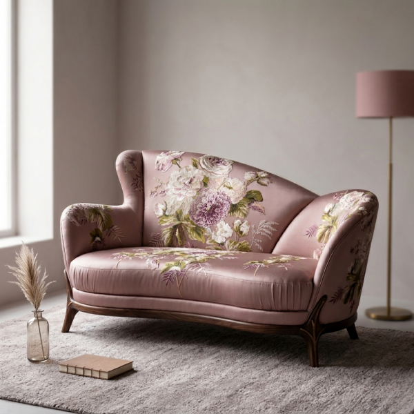 Saten Zemine Nakışlı Pano Kumaş