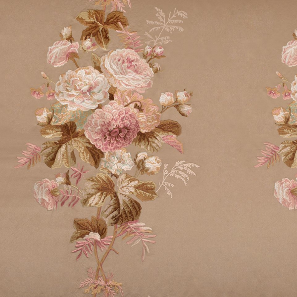 Saten Zemine Nakışlı Pano Kumaş