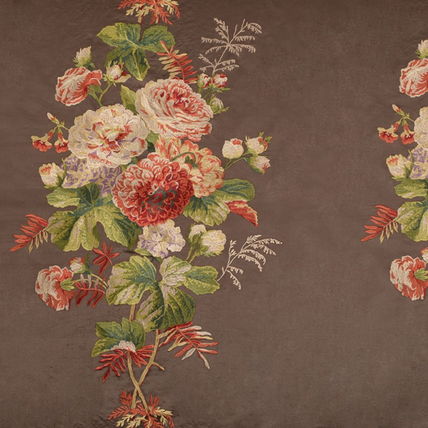 Saten Zemine Nakışlı Pano Kumaş