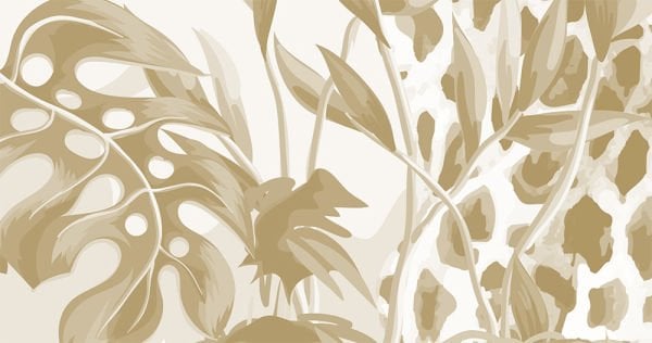 Sepya Renk Zürafa Anne Çocuk Duvar Kağıdı