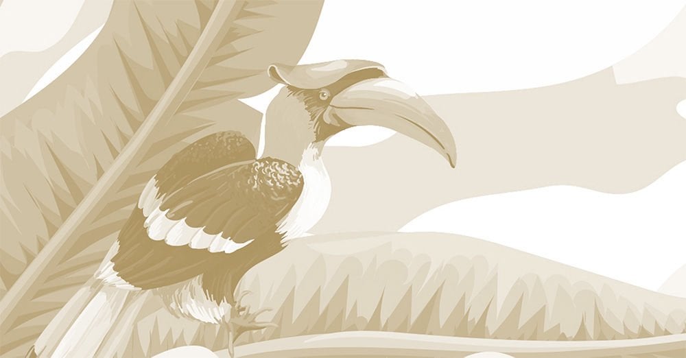 Sepya Renk Zürafa Anne Çocuk Duvar Kağıdı