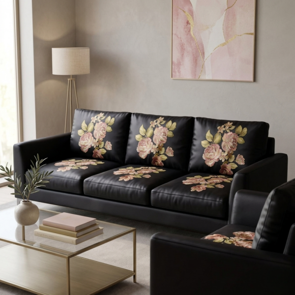 Saten Zemine Nakışlı Pano Kumaş