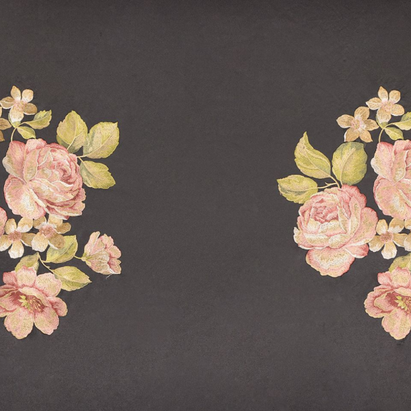 Saten Zemine Nakışlı Pano Kumaş