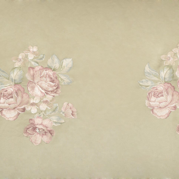 Saten Zemine Nakışlı Pano Kumaş