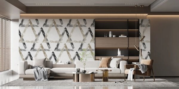 İç İçe Geçmiş Üçgenler Tasarım Duvar Kağıdı