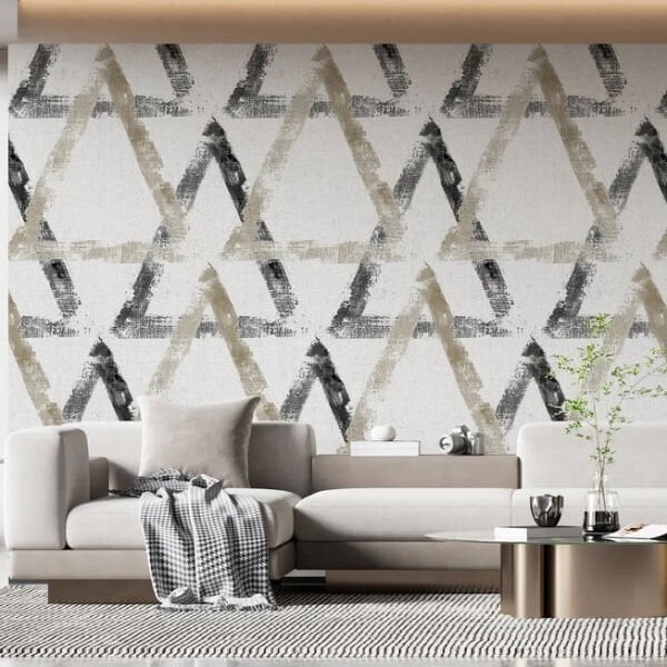İç İçe Geçmiş Üçgenler Tasarım Duvar Kağıdı