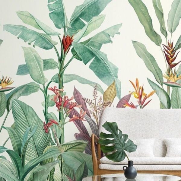 Egzotik Büyük Yeşil Bitki Duvar Kağıdı