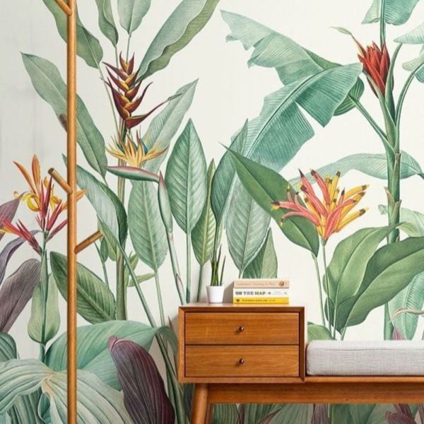 Egzotik Büyük Yeşil Bitki Duvar Kağıdı