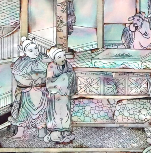 İllustrasyon Siyah Zeminde Pagoda Evleri Duvar Kağıdı