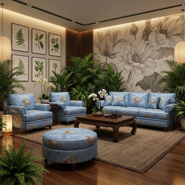 Saten Zemine Nakışlı Pano Kumaş