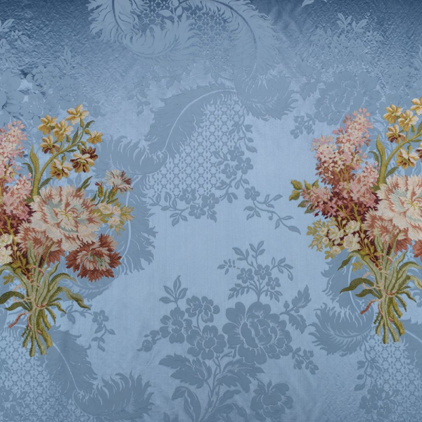 Saten Zemine Nakışlı Pano Kumaş