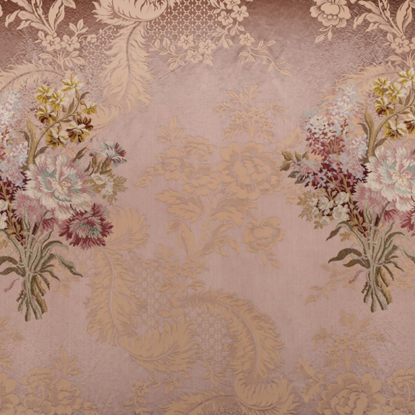 Saten Zemine Nakışlı Pano Kumaş