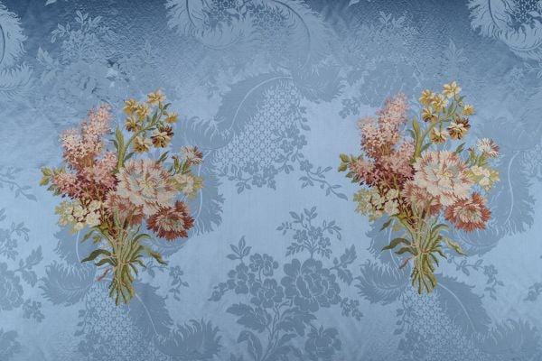 Saten Zemine Nakışlı Pano Kumaş