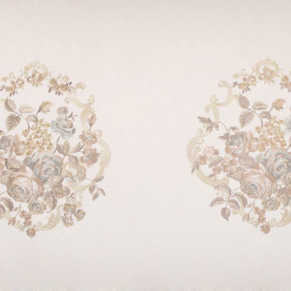 Saten Zemine Nakışlı Pano Kumaş