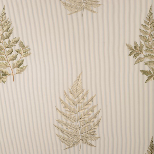 Çizgili Saten Zemine Nakışlı Döşemelik Kumaş