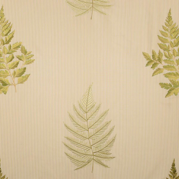 Çizgili Saten Zemine Nakışlı Döşemelik Kumaş