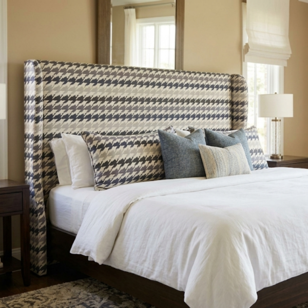 Geometrik Çizgili Kaz Ayağı Kombin Döşemelik Kumaş