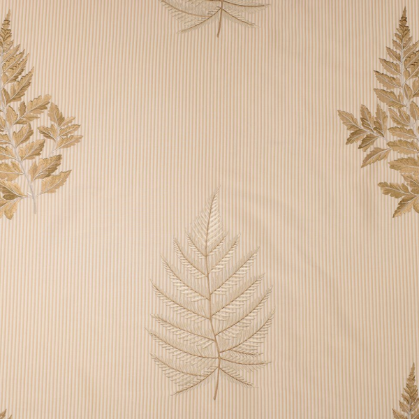 Çizgili Saten Zemine Nakışlı Döşemelik Kumaş