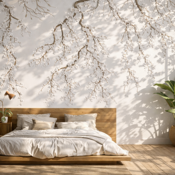 Beyaz Sakura Dalları Duvar Kağıdı