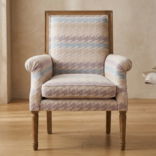 Geometrik Çizgili Kaz Ayağı Kombin Döşemelik Kumaş