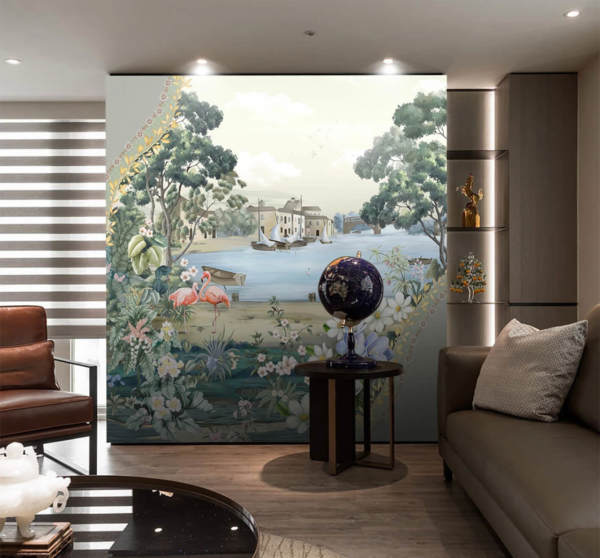 Deniz Kenarında Leylekler Kayık Duvar Kağıdı