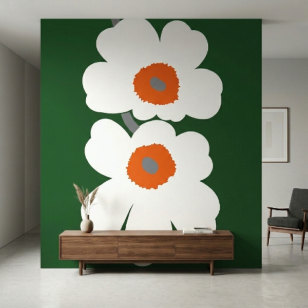 Marimekko Tasarım Gelincik Duvar Paneli Unikko 7 25990 Yeşil