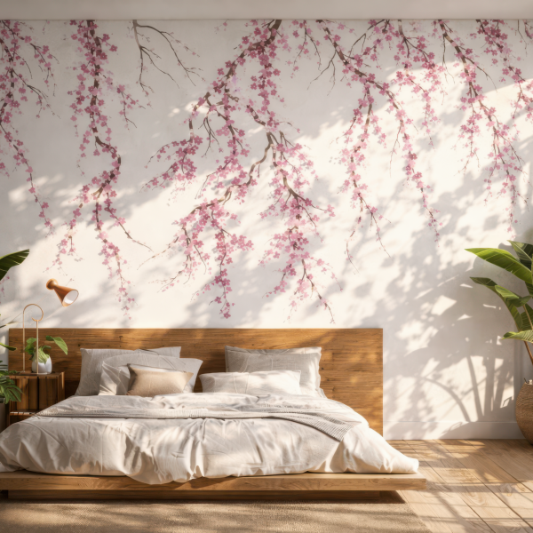 Pembe Sakura Çiçekleri Duvar Kağıdı
