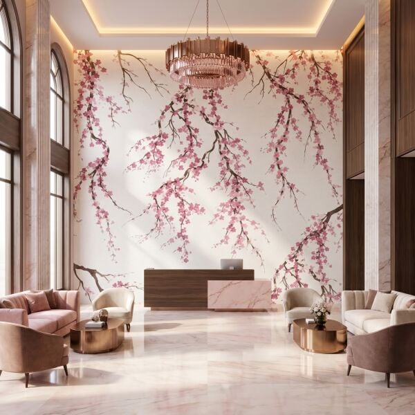 Pembe Sakura Çiçekleri Duvar Kağıdı