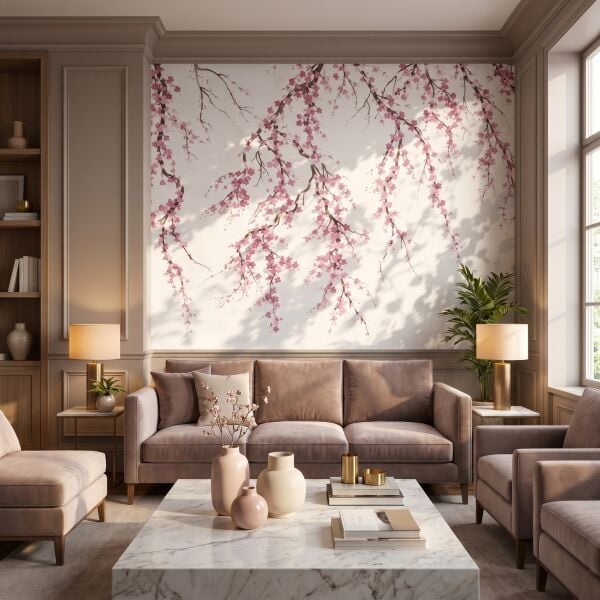 Pembe Sakura Çiçekleri Duvar Kağıdı