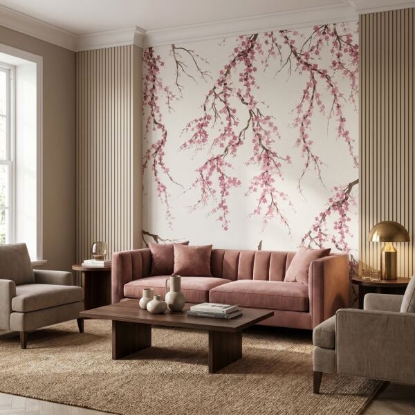 Pembe Sakura Çiçekleri Duvar Kağıdı