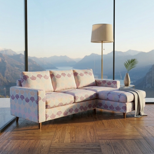 Geometrik Çizgili Kaz Ayağı Kombin Döşemelik Kumaş