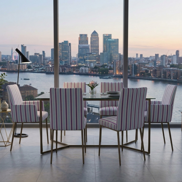 Geometrik Çizgili Kaz Ayağı Kombin Döşemelik Kumaş