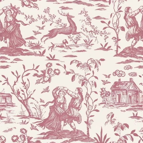 Pembe Krem Toile Desen Tendaart Duvar Kağıdı