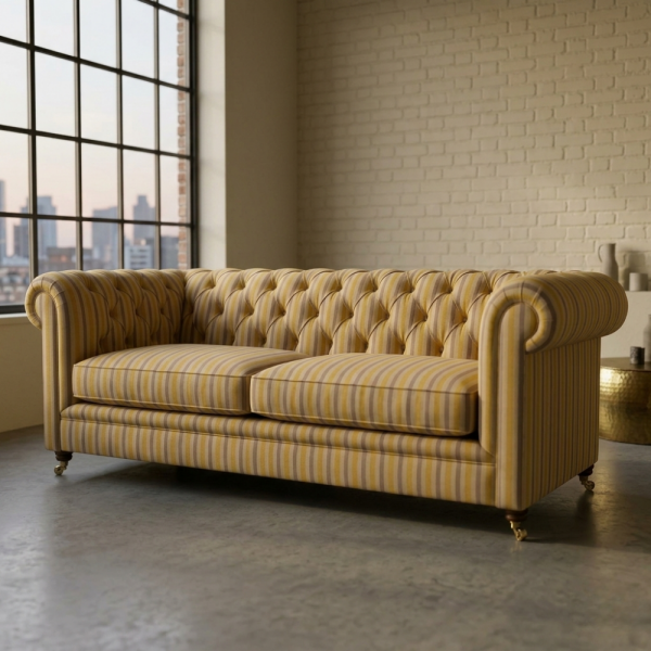 Geometrik Çizgili Kaz Ayağı Kombin Döşemelik Kumaş