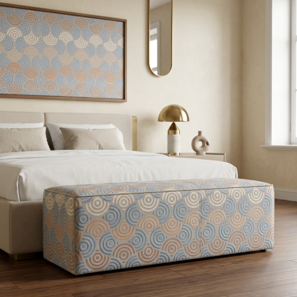 Geometrik Çizgili Kaz Ayağı Kombin Döşemelik Kumaş