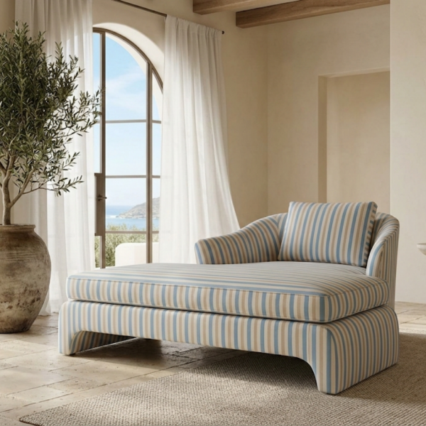 Geometrik Çizgili Kaz Ayağı Kombin Döşemelik Kumaş