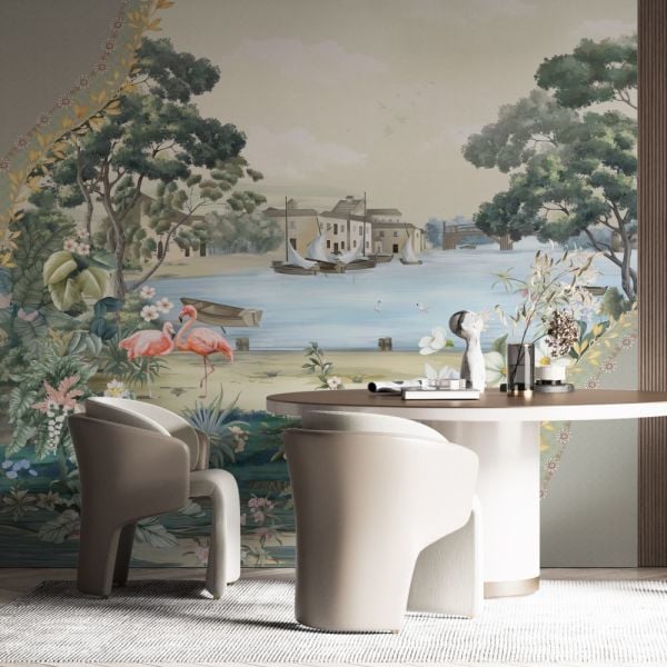 Limanda Pelikanlar Gemiler Duvar Kağıdı