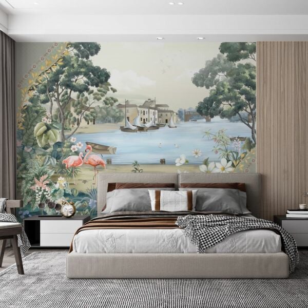 Limanda Pelikanlar Gemiler Duvar Kağıdı